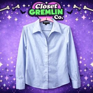 Jones New York Sky Blue Button-Up Shirt